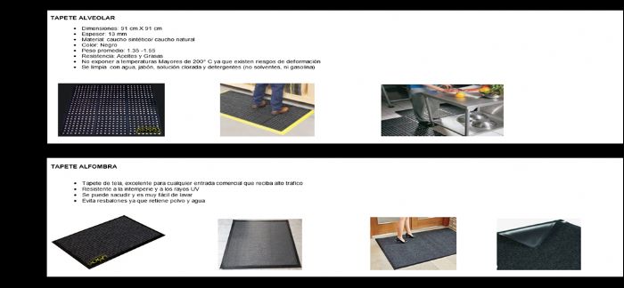 TAPETE ALVEOLAR Y ALFOMBRA